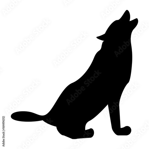 Silhouette of the wolf black icon .