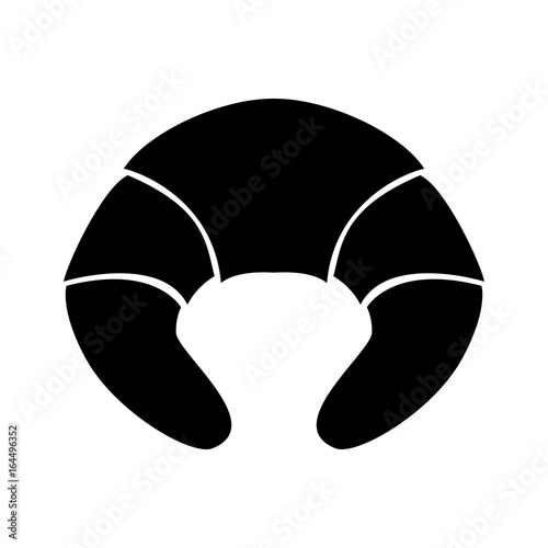 Croissant black icon .