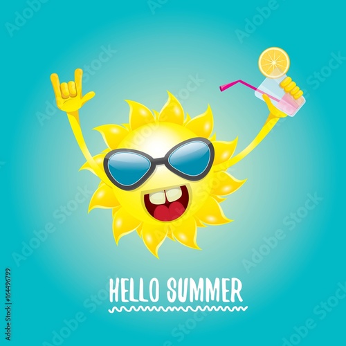 hello summer rock n roll vector label or logo.