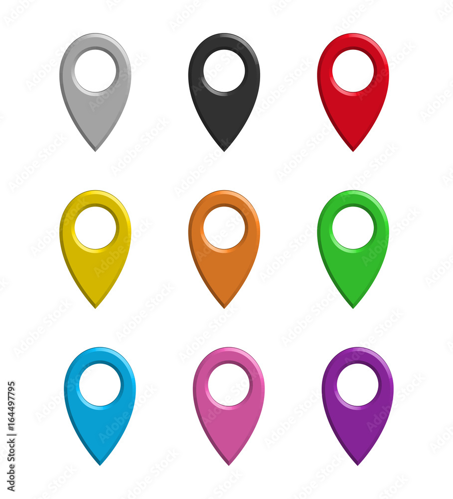 Map pointers in different colors Map pointers in different colors