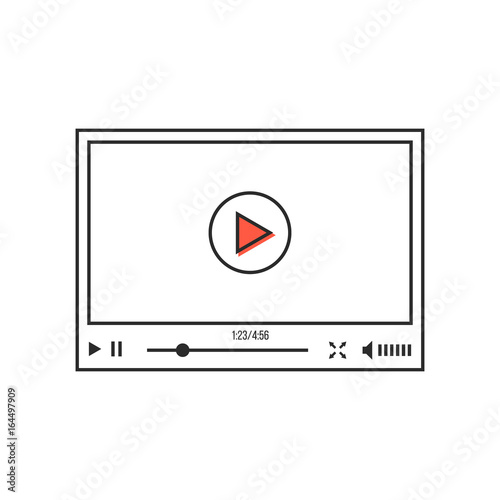 thin line video player interface