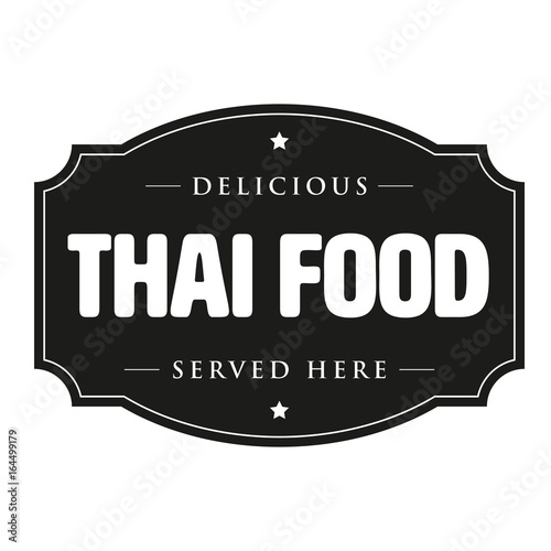 Thai food vintage sign stamp