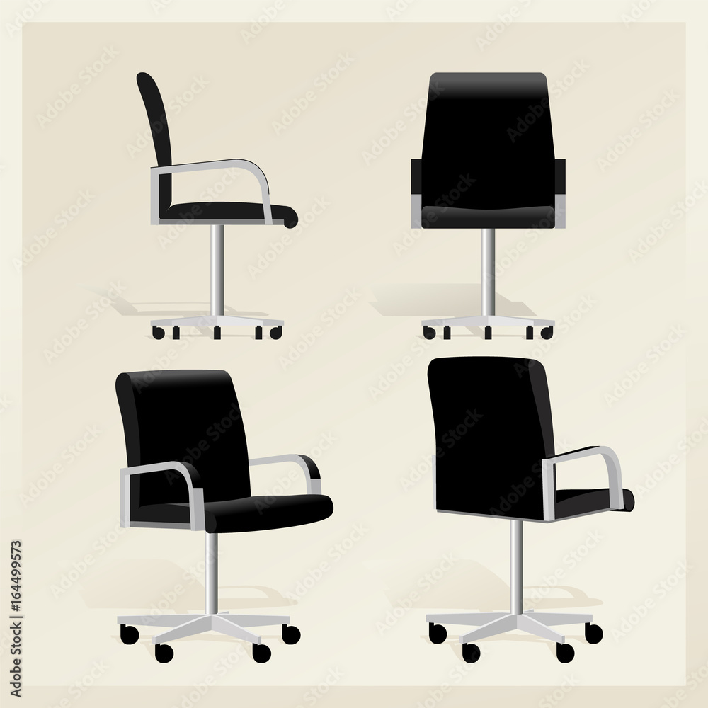 Obraz premium Black leather office chair vector