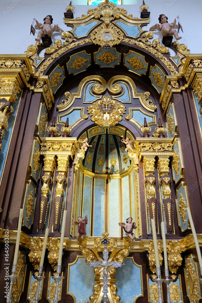 MARBELLA, ANDALUCIA/SPAIN - JULY 6 : Golden Altar in the Church of the Encarnacion in Marbella Spain on July 6, 2017