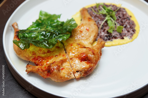 Fried chicken with risotto