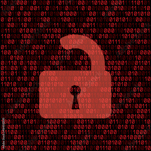 Open lock red code background