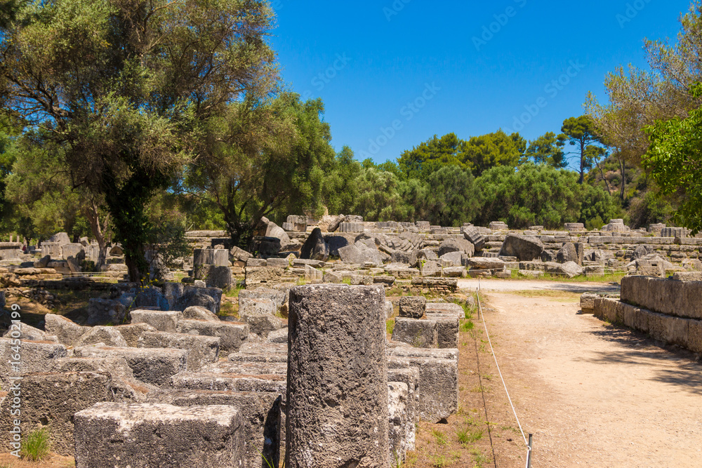 Ruins of the ancient Olympia, Peloponnes, Greece