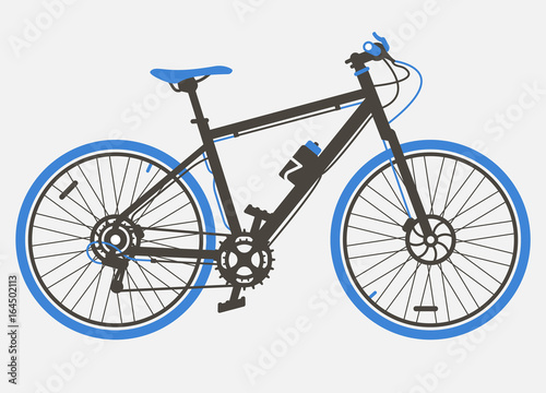 Mountain Sport bicycle flat design. Retro design. Blue Bicycle vintage style vector
