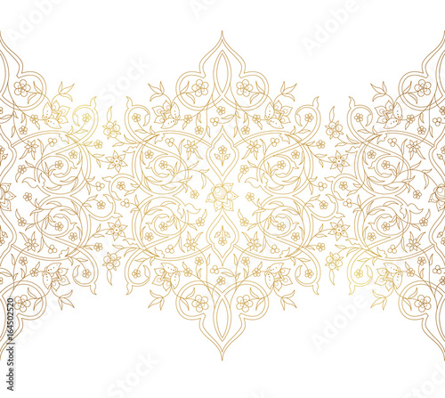 Vector vintage seamless border in Eastern style.