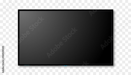 Blank tv screen vector design. Digital wide television concept. Vector flat led or lcd screen mockup