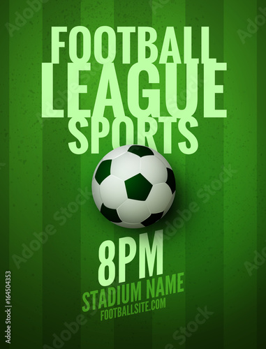 Soccer league flyer design template. Soccer poster invitation football sports © kolonko
