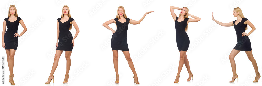 Collage of woman in fashion look isolated on white Collage of woman in fashion look isolated on white