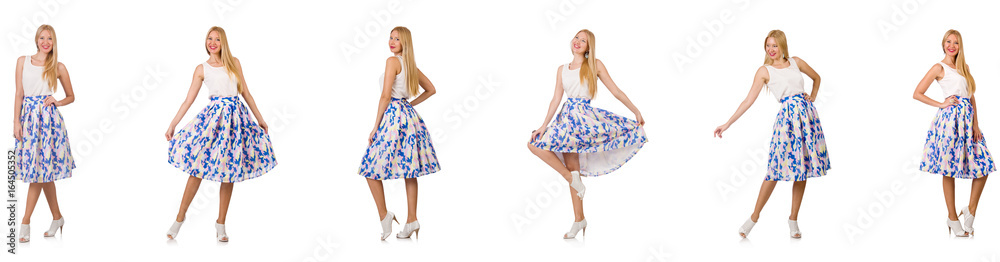 Woman in fashion looks isolated on white Woman in fashion looks isolated on white