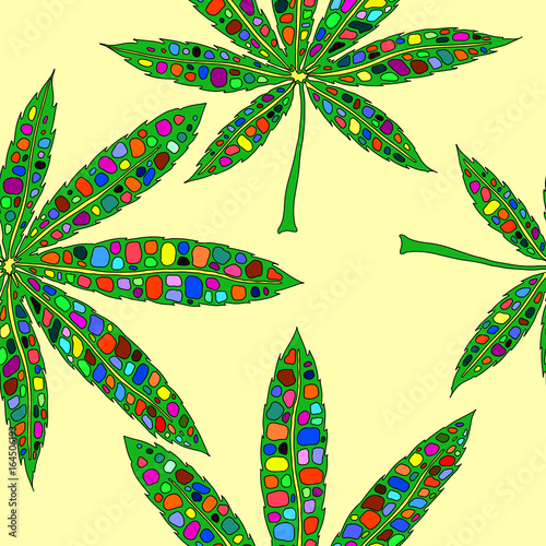 Cannabis leafs seamless vector pattern