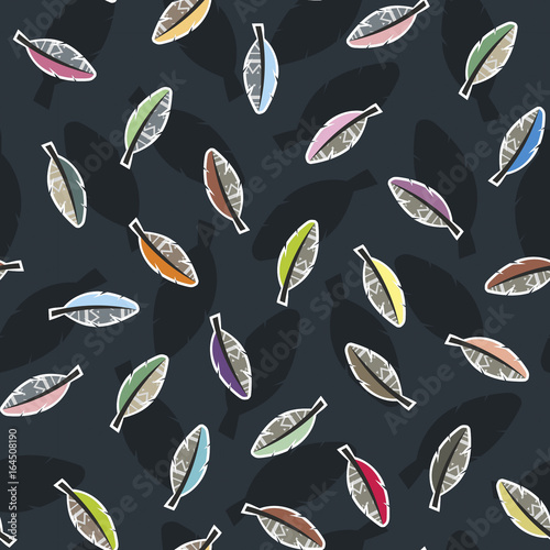 Beautiful vector seamless feather pencil
