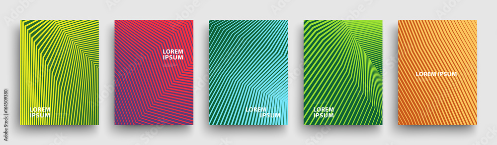 Simple Modern Covers Template Design. Set of Minimal Geometric Halftone Gradients for Presentation, Magazines, Flyers, Annual Reports, Posters and Business Cards. Vector EPS 10 - obrazy, fototapety, plakaty 