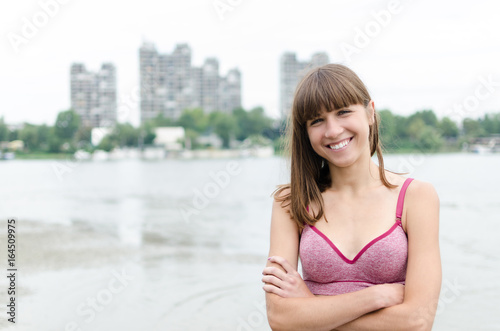 woman looking at camera with big smile