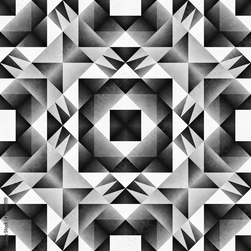 Ethnic Tribal Seamless Pattern. Geometric Ornamental illustration. Black and White Stylish Texture