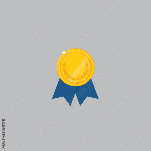Flat Gold Medal. Gold Medal For First Place