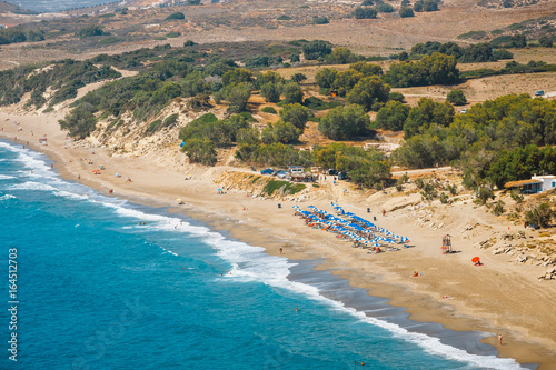 Kommos, beautiful sandy beach near Matala and Kalamaki, Crete, Greece photo