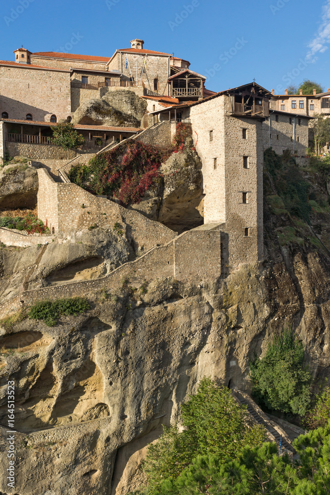 Amazing Landscape of Holy Monastery of Great Meteoron in Meteora, Thessaly, Greece