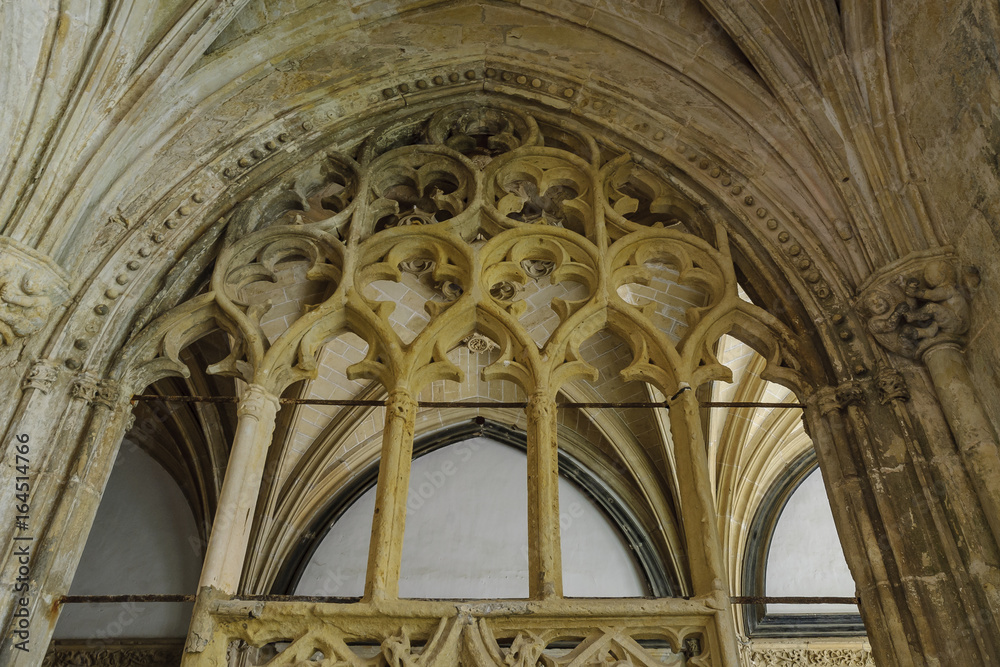 details of the cloister of the monastery of San Salvador in the town of Oña, Burgos, Spain details of the cloister of the monastery of San Salvador in the town of Oña, Burgos, Spain