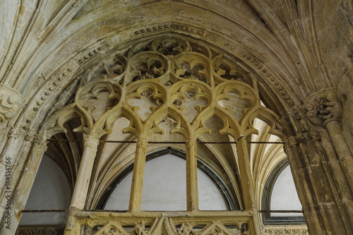 details of the cloister of the monastery of San Salvador in the town of O  a  Burgos  Spain