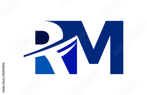 Free Download RM Negative Space Square Swoosh Letter Logo - GFXLoad