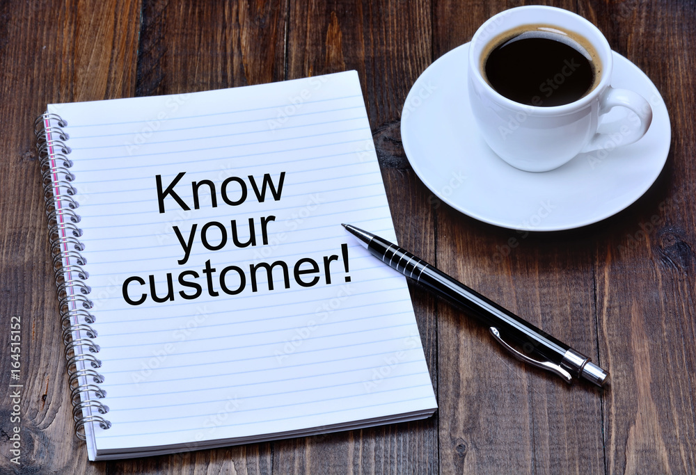 Know your customer on notebook Know your customer on notebook