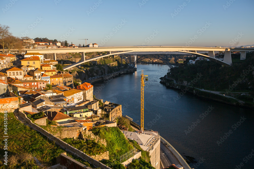 View of Douro river in Porto, Portugal.