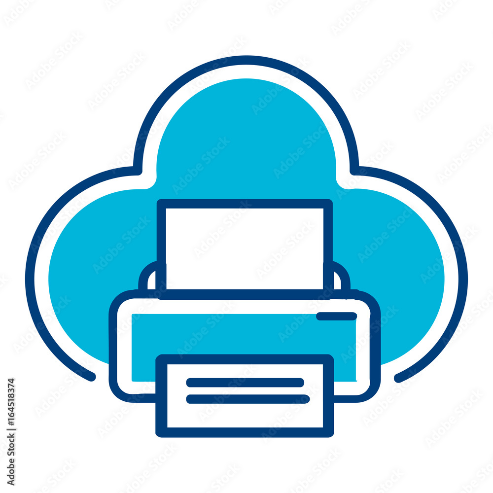 Cloud computing icon for digital printing business Cloud computing icon for digital printing business
