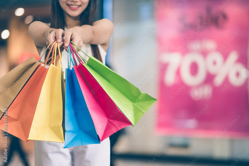 Happy beautiful young asian woman doing shopping Happy beautiful young asian woman doing shopping