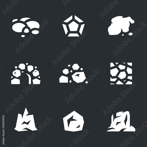 Vector Set of Stone Icons.