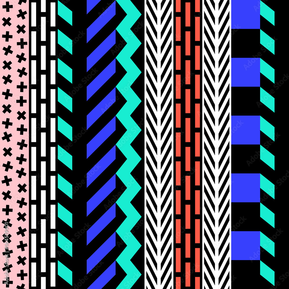 Retro color seamless pattern. Fancy abstract geometric art print. Ethnic hipster ornamental lines backdrop. Retro color seamless pattern. Fancy abstract geometric art print. Ethnic hipster ornamental lines backdrop.