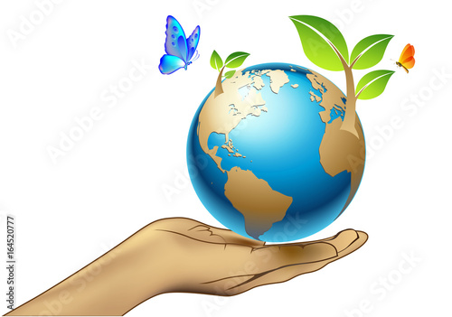 19.hand icons earth hour 3D