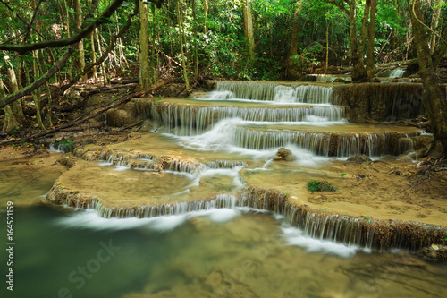Level 6 of Huay Mae Kamin waterfall in Khuean Srinagarindra National Park  Kanchanaburi  Thailand