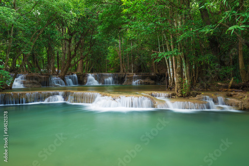 Level 2 of Huay Mae Kamin waterfall in Khuean Srinagarindra National Park, Kanchanaburi, Thailand