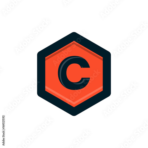 Free Download vintage c letter in polygon logo design - GFXLoad
