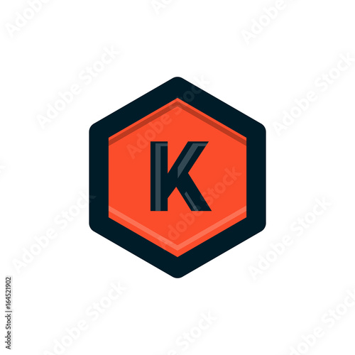 Free Download vintage k letter in polygon logo design - GFXLoad
