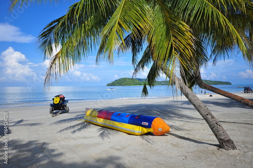  Banana boat and water jet ski at Pantai Cenang, the most popular beach on the Langkawi island