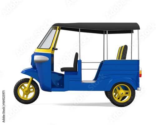 Blue Auto Rickshaw Isolated photo