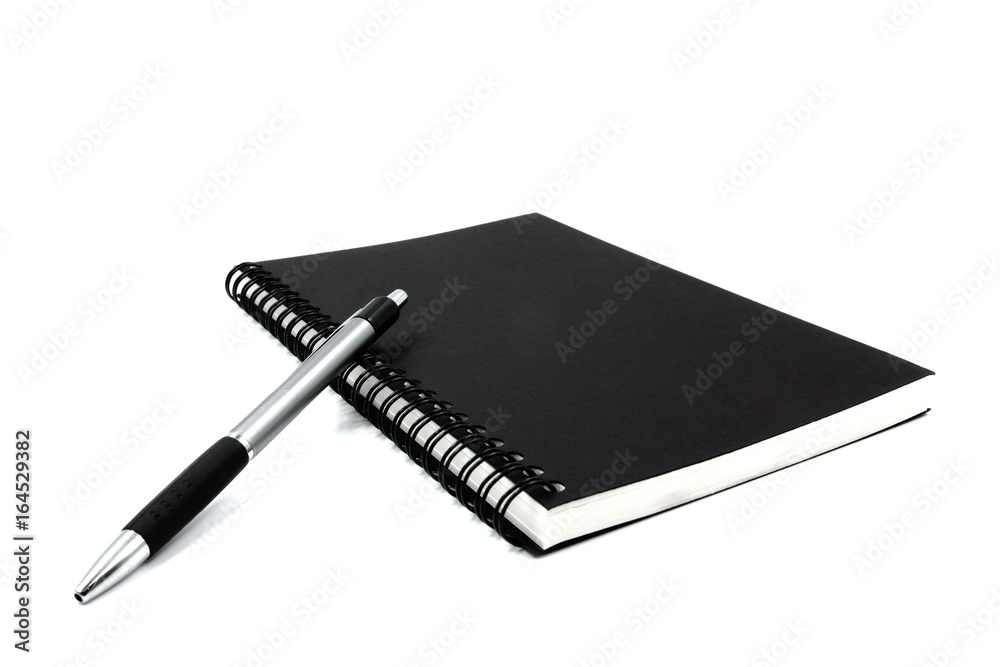 Notebook and pen isolated on white background Notebook and pen isolated on white background