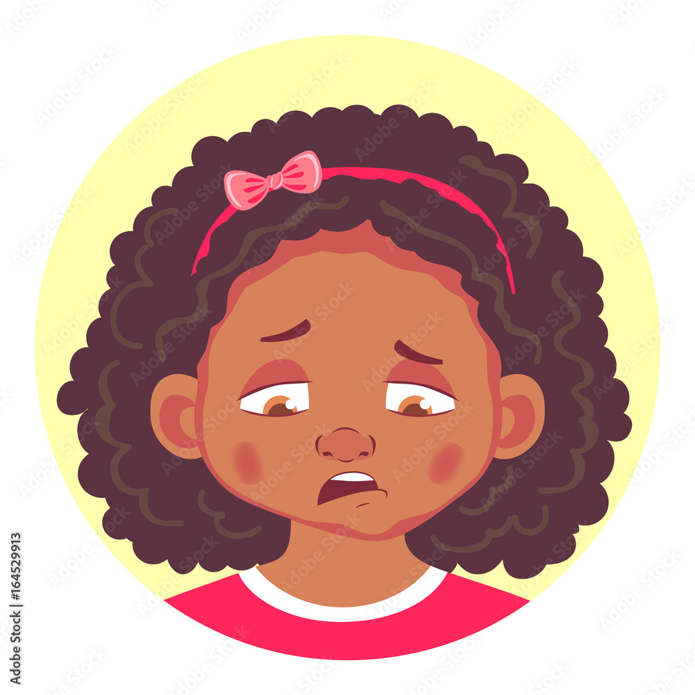 Set of african girls emotions Set of african girls emotions