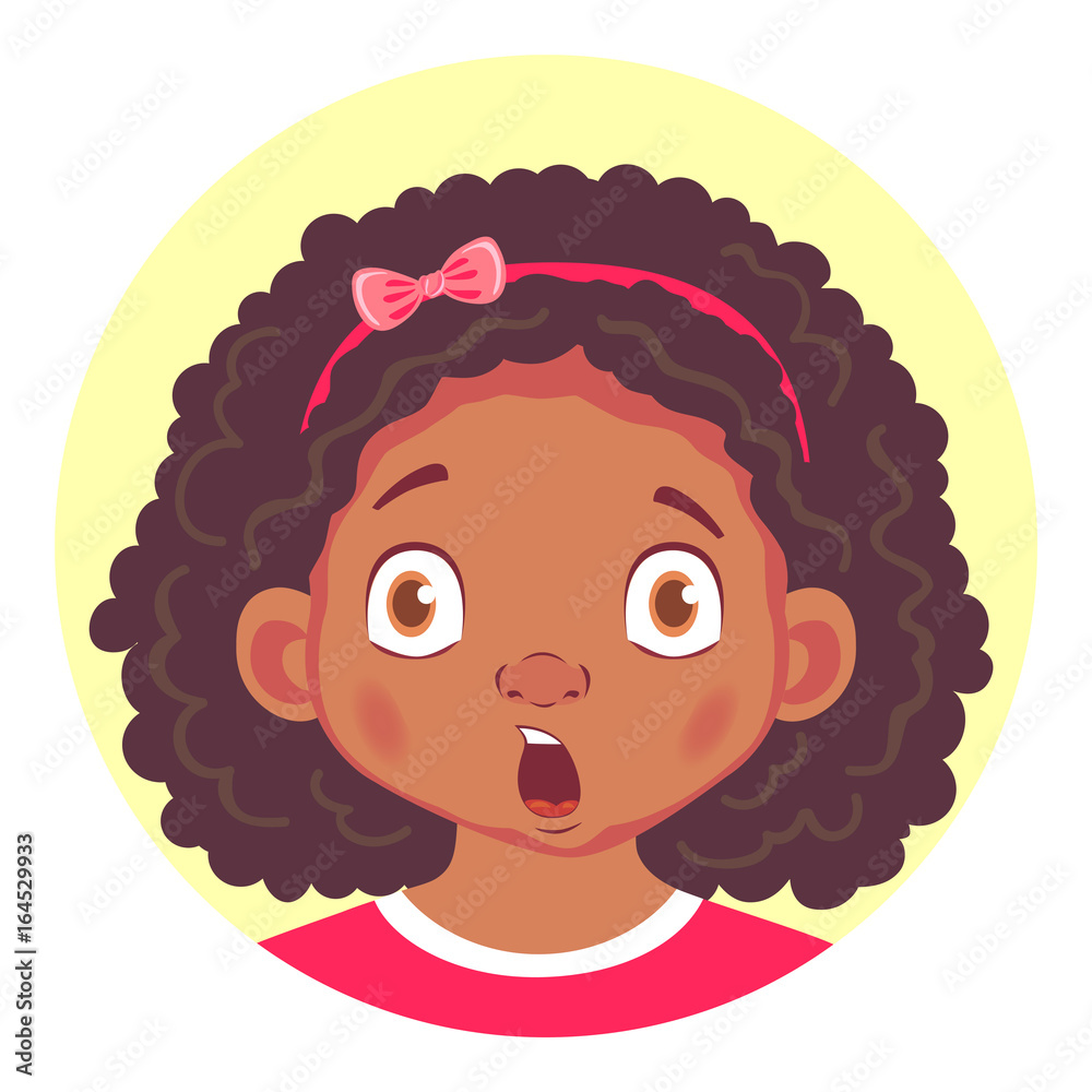 Set of african girls emotions Set of african girls emotions