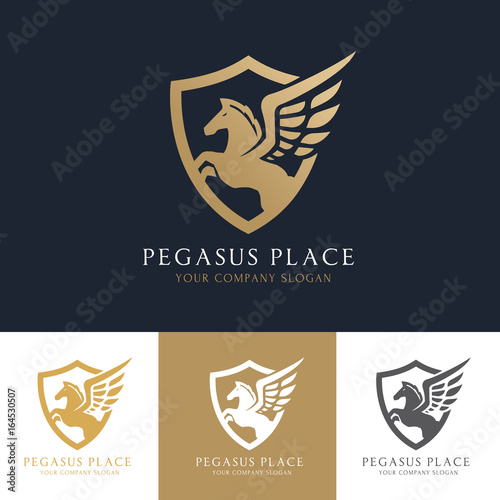 Pegasus vector logo template.