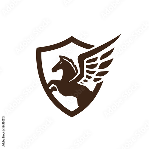 Pegasus vector logo template.