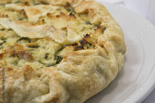 salty cake with italian zucchini and pasta brisee photo