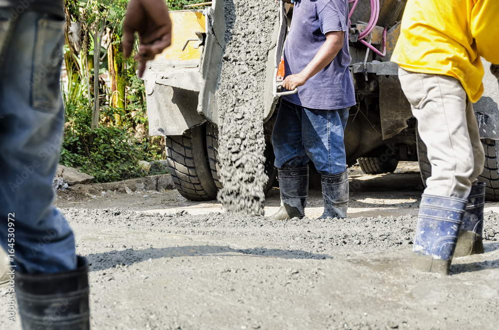 Men Cementing Road Men Cementing Road