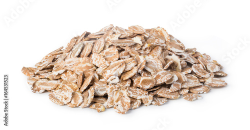 pile of oatmeal isolated on white background