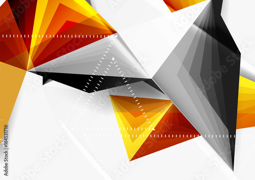Vector low poly style 3d triangle line
